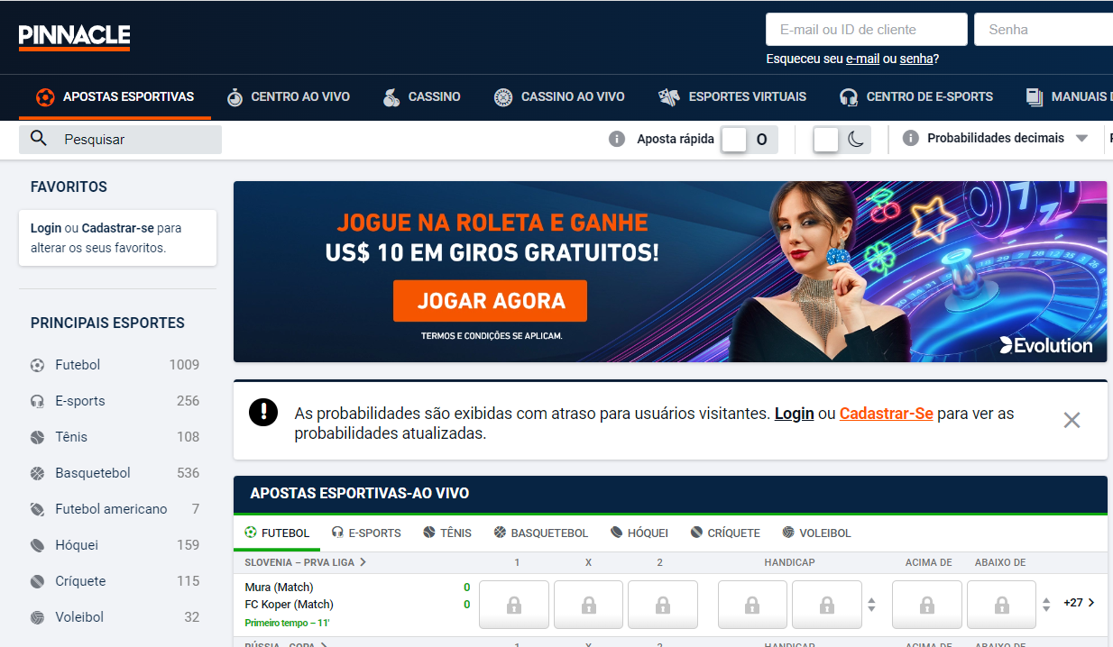 Página principal do Pinnacle Página principal do Pinnacle